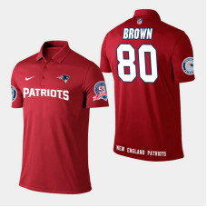 New England Patriots #80 Troy Brown Player Performance Polo - Red