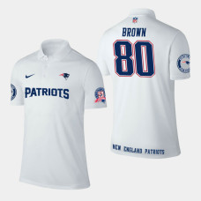 New England Patriots #80 Troy Brown Player Performance Polo - White