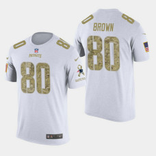 New England Patriots #80 Troy Brown Salute to Service T- Shirt - White