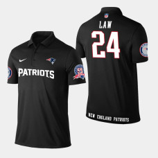 New England Patriots #24 Ty Law Player Performance Polo - Black