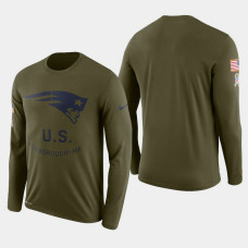 New England Patriots 2018 Salute to Service Olive Long Sleeve T- Shirt