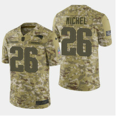 New England Patriots #26 Sony Michel 2018 Salute to Service Limited Jersey - Camo