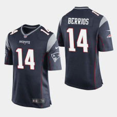 New England Patriots #14 Braxton Berrios Game Home Jersey - Navy