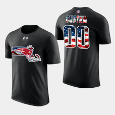 New England Patriots #00 Custom 2018 Independence Day American Flag T- Shirt - Stars and Stripes
