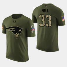 New England Patriots #33 Jeremy Hill 2018 Salute to Service T- Shirt - Military Digital Camo