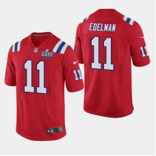 New England Patriots #11 Julian Edelman Super Bowl LIII Game Jersey - Red