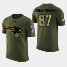 New England Patriots #87 Rob Gronkowski 2018 Salute to Service T- Shirt - Military Digital Camo