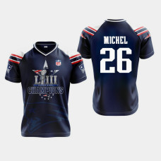 New England Patriots #26 Sony Michel Super Bowl LIII Champions Commemorative Jersey - Navy