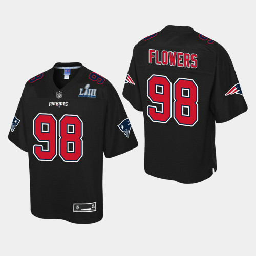 New England Patriots #98 Trey Flowers Super Bowl LIII Champions Fashion Jersey - Black