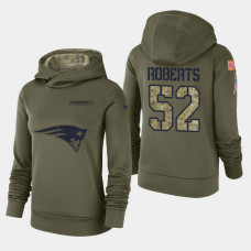Women's New England Patriots #52 Elandon Roberts 2018 Salute To Service Performance Pullover Hoodie - Olive