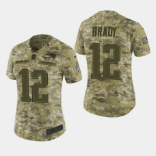 Women's New England Patriots #12 Tom Brady 2018 Salute To Service Elite Jersey - Camo