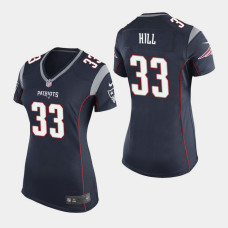 Women's New England Patriots #33 Jeremy Hill Game Home Jersey - Navy