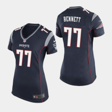 Women's New England Patriots #77 Michael Bennett Game Home Jersey - Navy