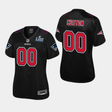 Women New England Patriots #00 Custom Super Bowl LIII Champions Fashion Jersey - Black