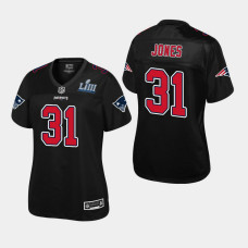 Women New England Patriots #31 Jonathan Jones Super Bowl LIII Champions Fashion Jersey - Black