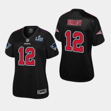 Women New England Patriots #12 Tom Brady Super Bowl LIII Champions Fashion Jersey - Black