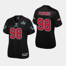 Women New England Patriots #98 Trey Flowers Super Bowl LIII Champions Fashion Jersey - Black