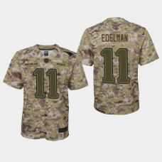 Youth New England Patriots #11 Julian Edelman 2018 Salute To Service Game Jersey - Camo
