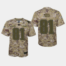 Youth New England Patriots #81 Randy Moss 2018 Salute To Service Game Jersey - Camo