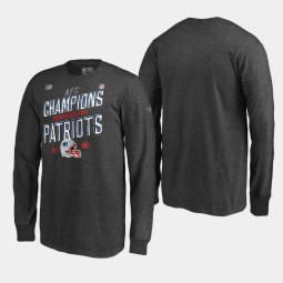 Youth New England Patriots Trophy Long Sleeve 2018 AFC Champions T- Shirt - Charcoal