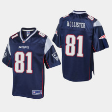 Youth New England Patriots #81 Cody Hollister Pro Line Home Jersey - Navy
