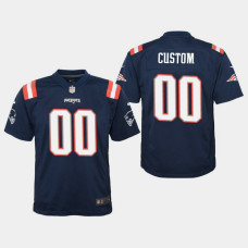 Youth New England Patriots #00 Custom Color Rush Game Home Jersey - Navy