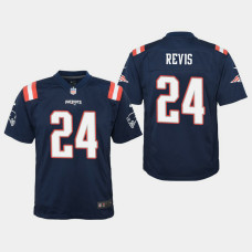 Youth New England Patriots #24 Darrelle Revis Color Rush Game Home Jersey - Navy