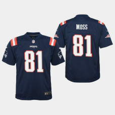 Youth New England Patriots #81 Randy Moss Color Rush Game Home Jersey - Navy