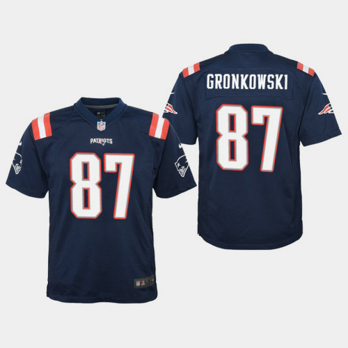 Forberedende navn Bulk vægt Youth New England Patriots #87 Rob Gronkowski Color Rush Game Home Jersey -  Navy