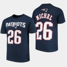 Youth New England Patriots #26 Sony Michel Player Pride T- Shirt - Navy