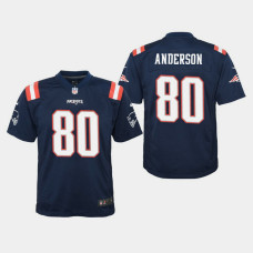 Youth New England Patriots #80 Stephen Anderson Color Rush Game Home Jersey - Navy