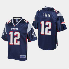 Youth New England Patriots #12 Tom Brady Pro Line Home Jersey - Navy