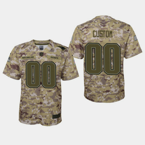 Youth New England Patriots #00 Custom 2018 Salute To Service Game ...